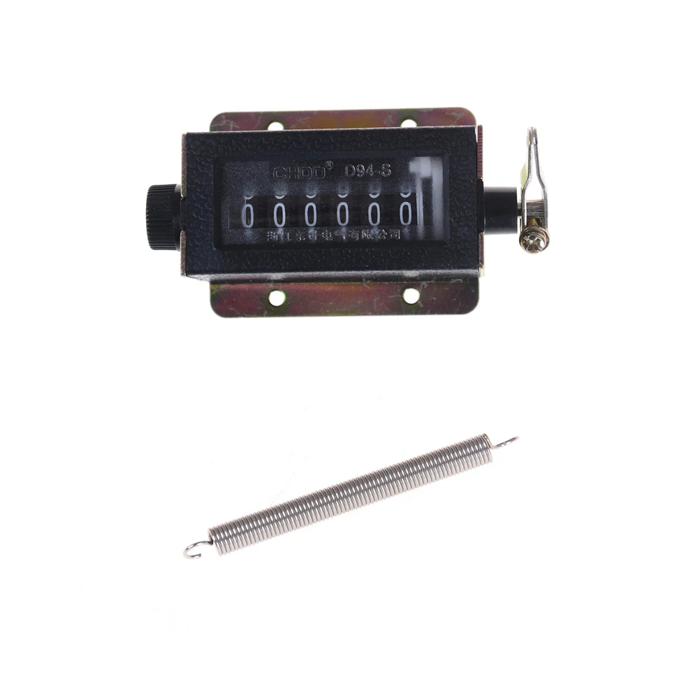 

1 PC Metal + Plastic D94-S 6 Digit Resettable Mechanical Pulling Count Counter
