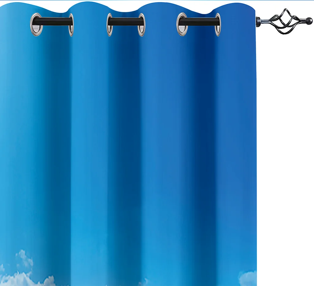 

Summer Heat Wave Beach Style Printing Scenery Curtain Living Room Bedroom Curtain Home Decoration Curtain Adult Leisure Curtain