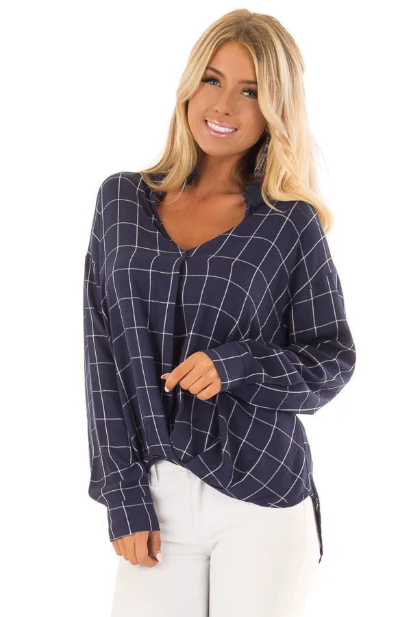 

New wish women's casual V-neck Plaid Long Sleeve Shirt