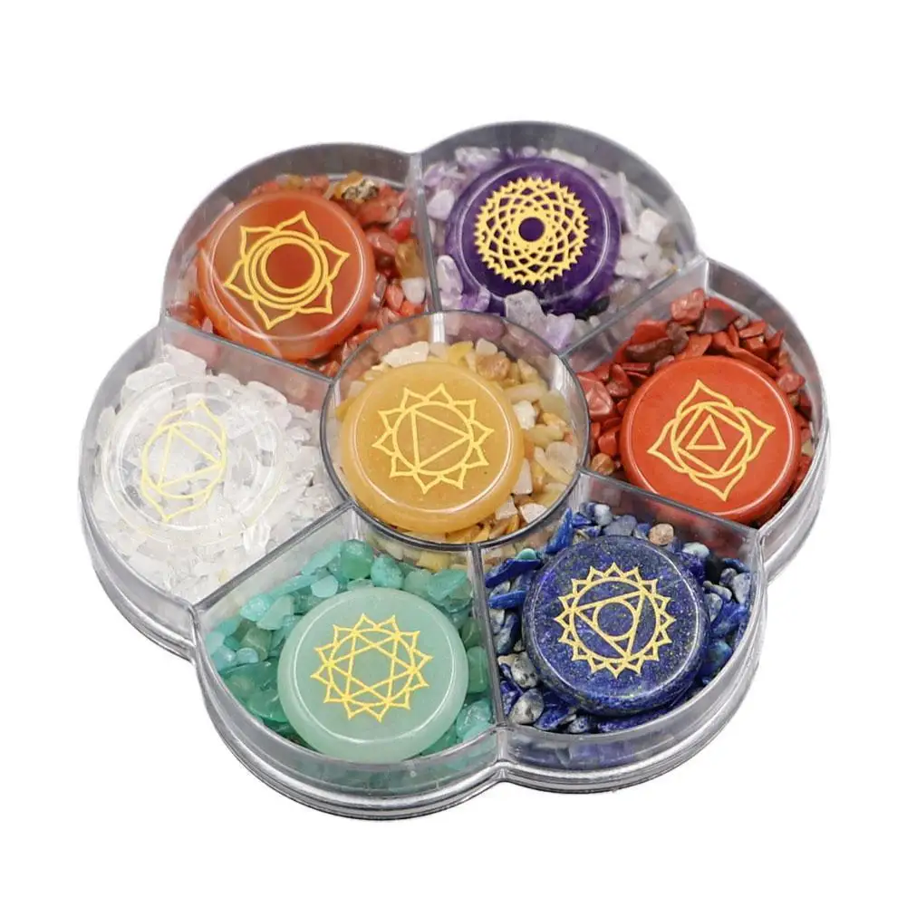 

7 Chakra Healing Crystals Set With Box Crystal Gem Agate Yoga Energy Stone Healing Stone Reiki Symbol Reiki Healing Rune Gift
