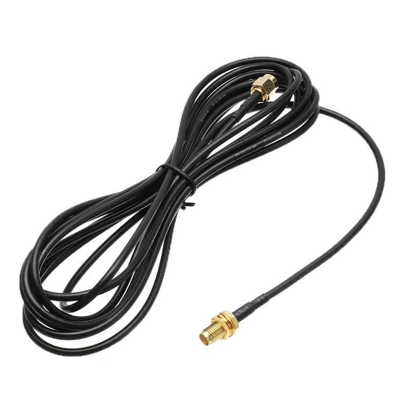 

Universal 1m 2m 3m 5m 9m Standard RP-SMA Male to Female MF Jack Wifi Antenna Extension Cable Lead Wire Gold Plated Cable Black