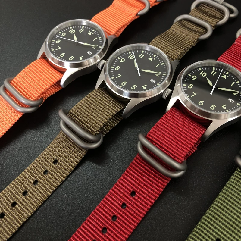 Часы авиаторы мужские из нержавеющей стали 200 м 39 мм с сапфировым стеклом|Мужские