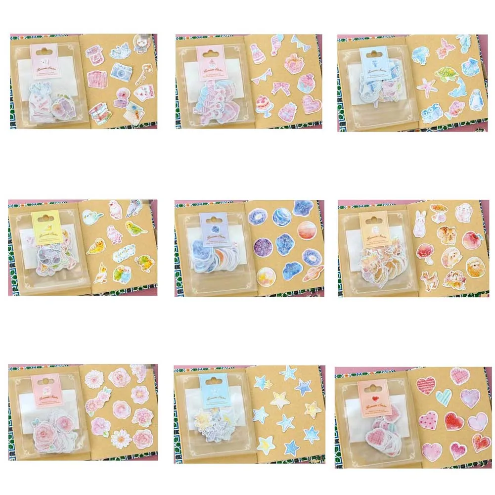 

70pcs/ pack Kawaii Stickers Romantic Small Sticker Painted Watercolor Diary Photo Decorative Stickers