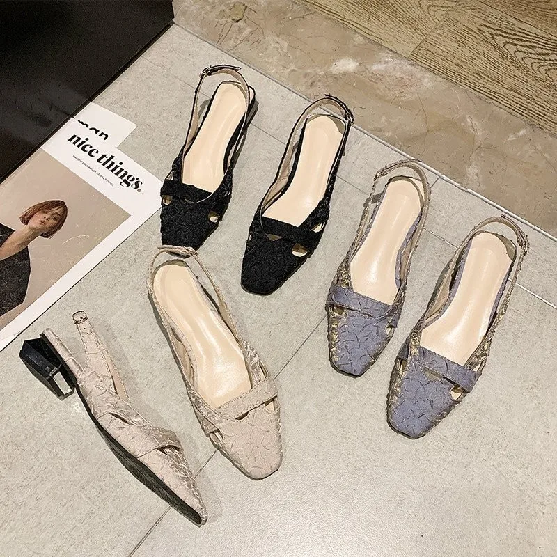 

Qicius Square Heel Office & Career Buckle Strap Shoes Woman Summer Fashion Zapatos De Mujer