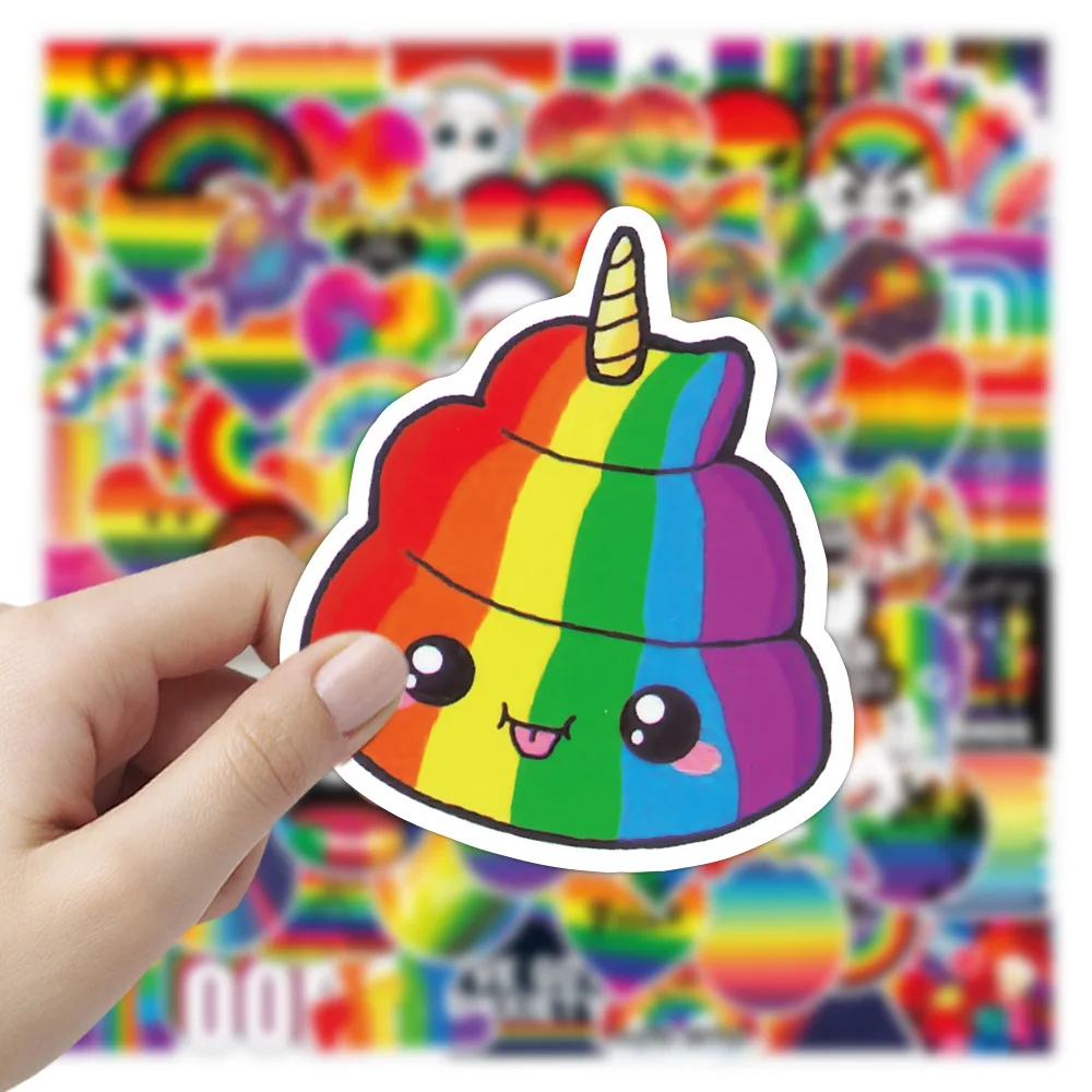 10/30/50/100PCS LGBT Rainbow Graffiti Stickers for Laptop Motorcycle Phone Fridge Waterproof Colorful Decals Cool Sticker Packs - купить по