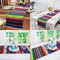 rainbow stripe table runner cotton cloth kitchen runners for dining table home wedding banquet party decor 35213cm35275cm 1pc