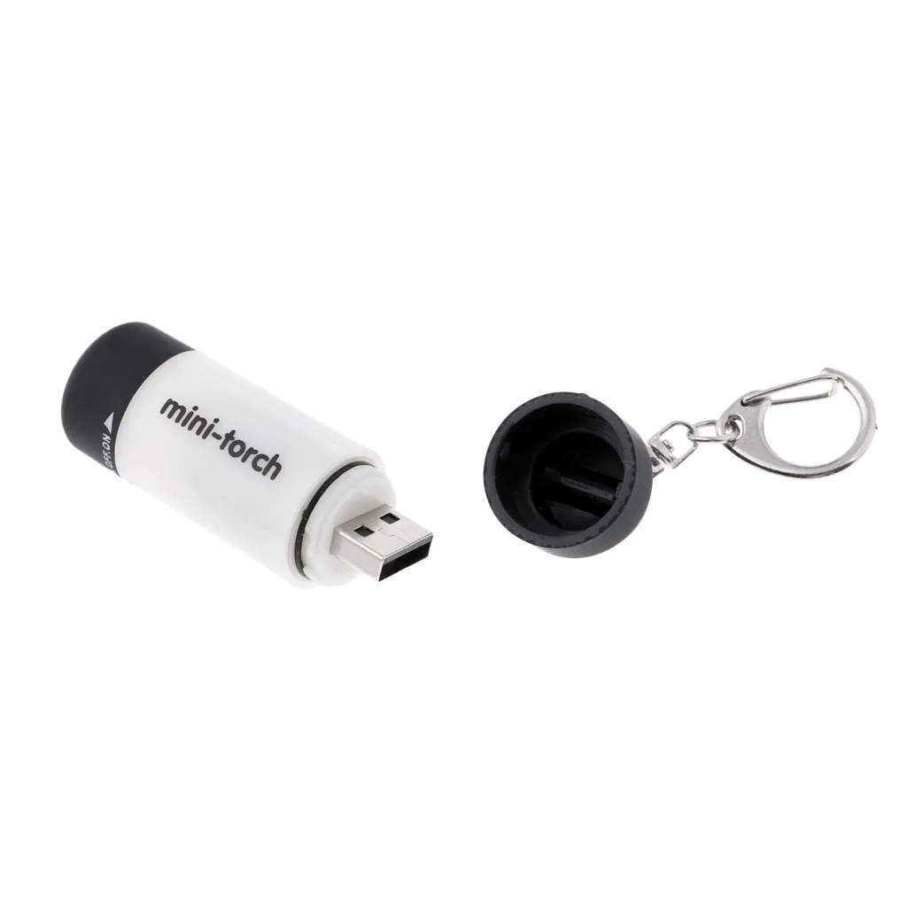 

Outdoor Pocket Size LED Flashlight USB Camping Torch Night Lamp W/ Keychain