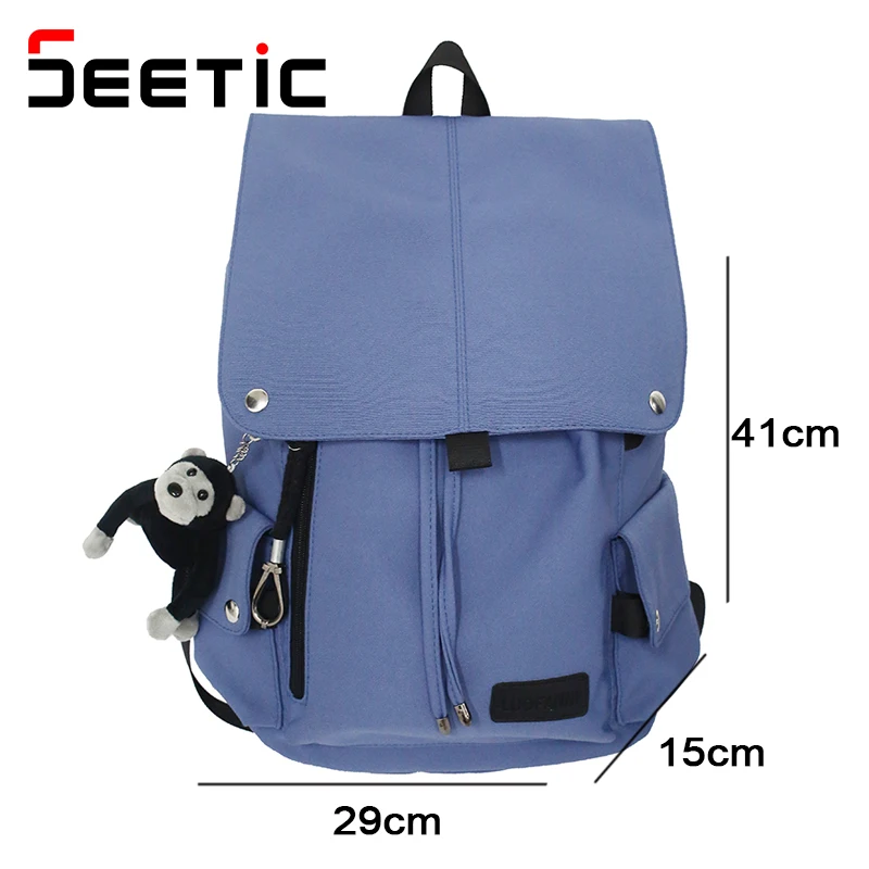 

SEETIC Nylon Waterproof Women Backpack Large Capacity Backpack For Teenage Student School Bag Anti-Theft Laptop Bag Unisex