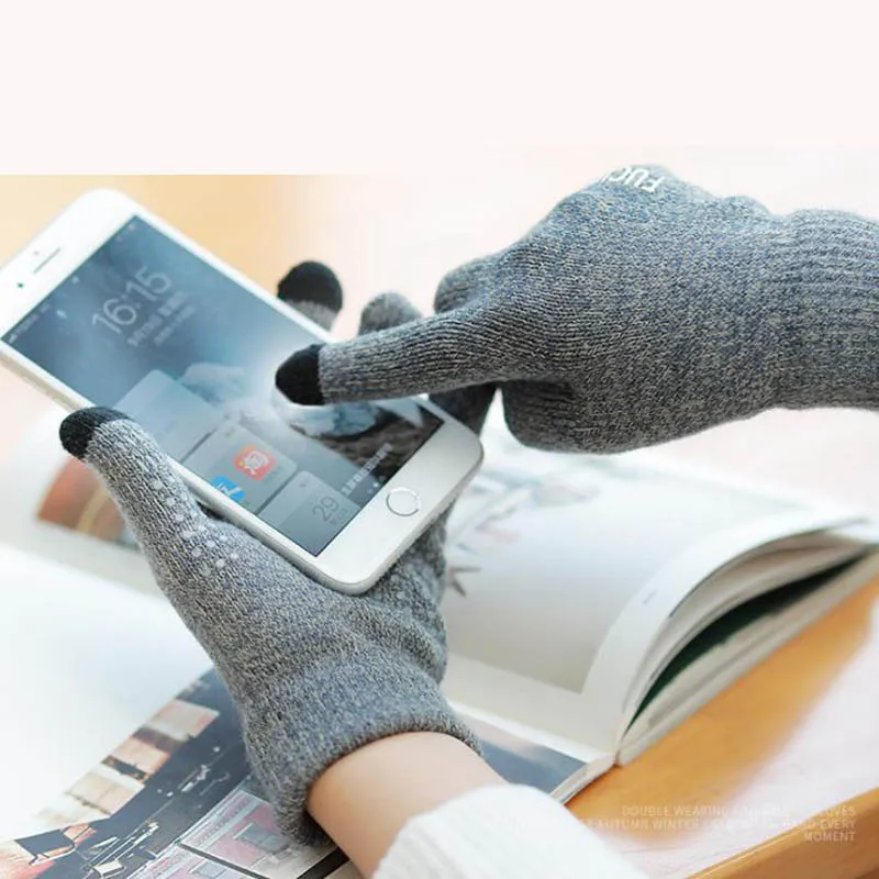 Унисекс кашемировые трикотажные женские осенне зимние теплые перчатки Calymel для