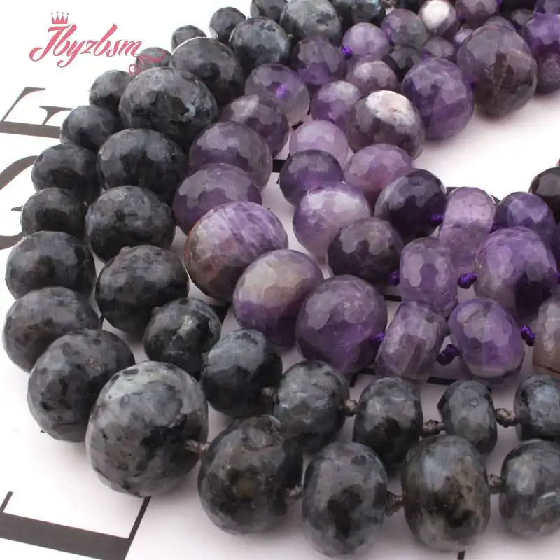 Бусины Рондель граненые 5x8-12x16 мм аметист лабрадорит бусины из натурального камня