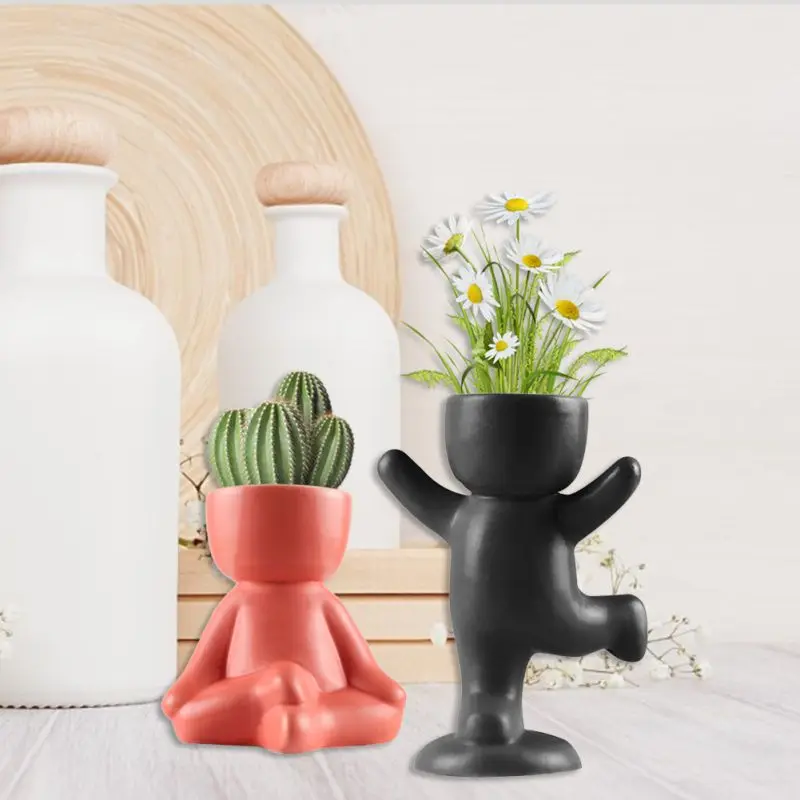 

Creative Body Art Ceramic Flower Pot Plant Pot Ceramic Crafts Succulent Flower Vase For Home Garden Office Desktop Ornaments