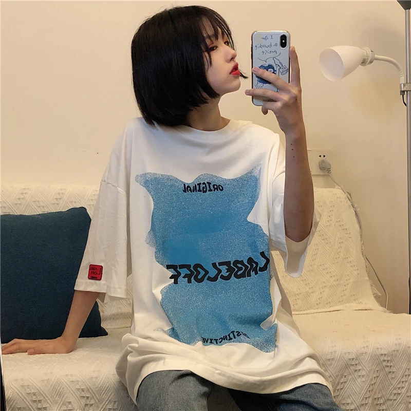 Новинка лета 2020 футболка с короткими рукавами принтом поп-Инс Модный