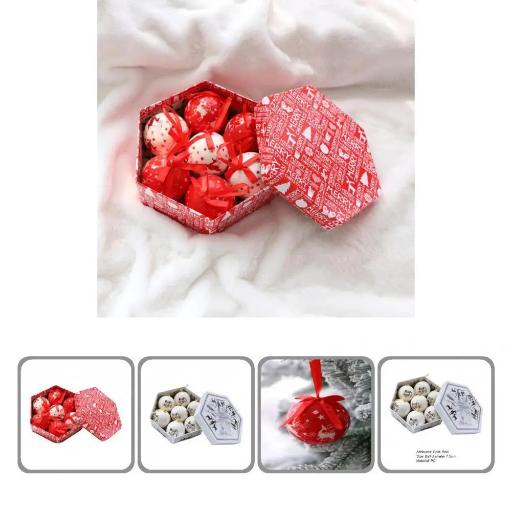 

PC 1 Box Lovely Xmas Party Balls Pendants Attractive Christmas Tree Balls Decorative for Kids