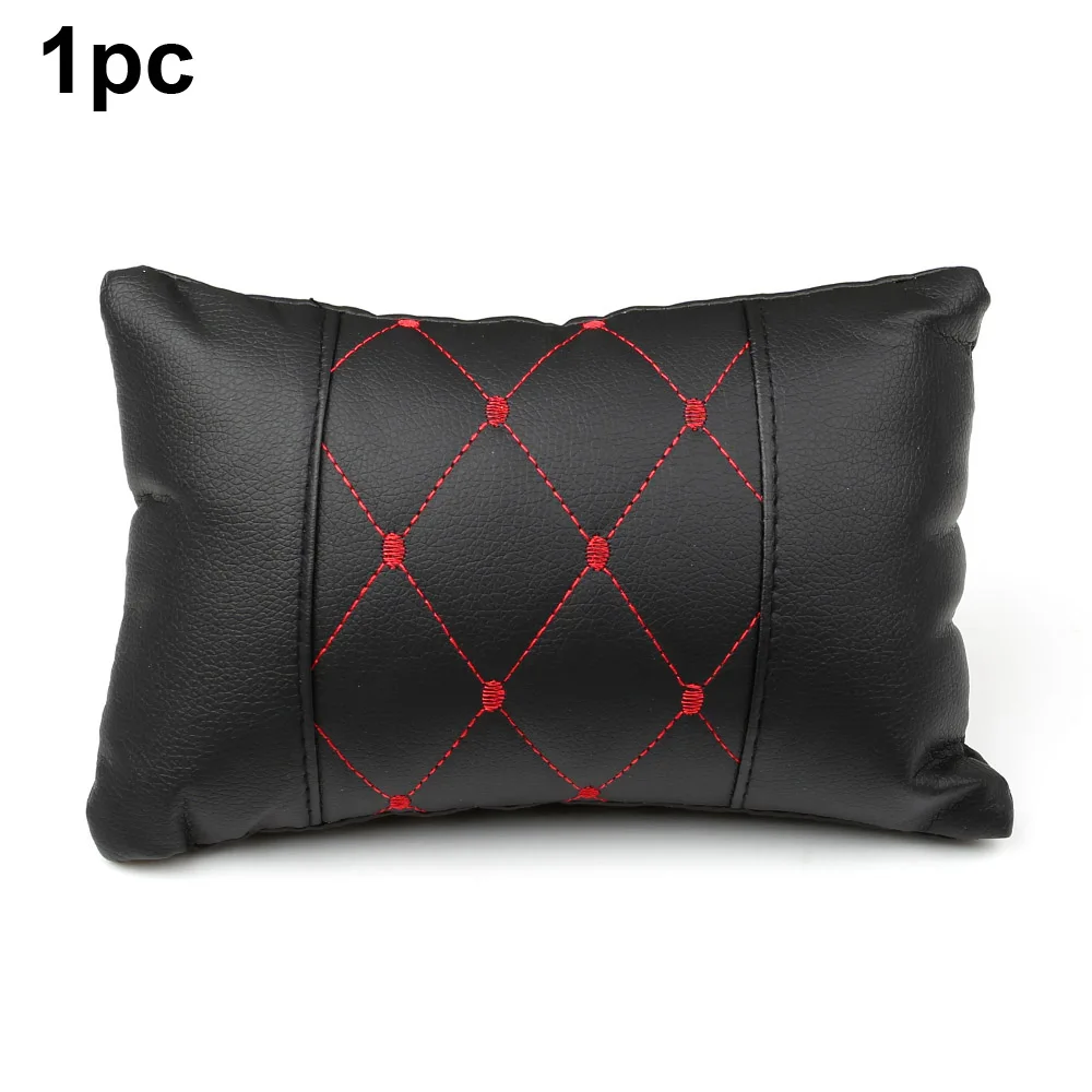 Black and Red KKMOON 1 шт. универсальный автомобильный кожаный поддерживающий коврик, чехлы для сидений автомобиля, аксессуары для подушек, авточехлы для автомобилей - Название цвета: Black and Red