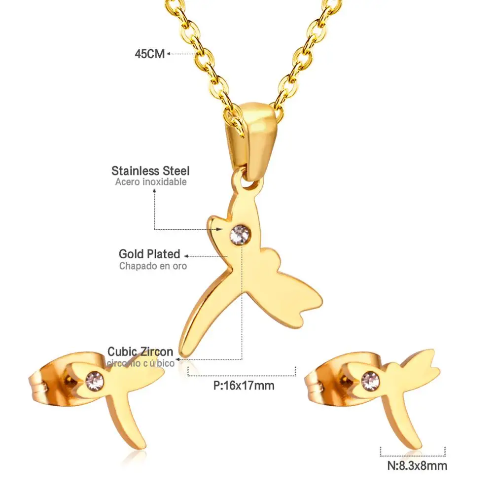 Комплект ювелирных изделий LUXUSTEEL Африканская женщина нержавеющая сталь золотой