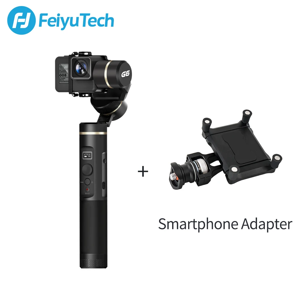 G6 phone mount FeiyuTech G6 ударопрочный ручной шарнир Feiyu экшн-камера Wifi+ Bluetooth OLED экран угол наклона для Gopro Hero 6 5 RX0 - Цвет: G6 phone mount