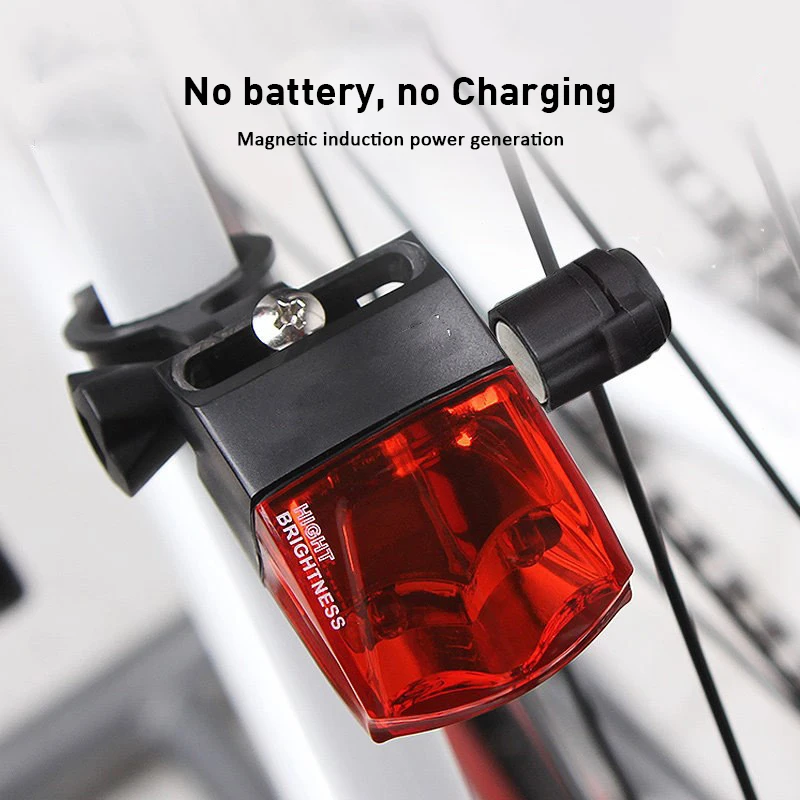 

Cycling Rear Lights Bicycle Accessories Electromagnetic Bicycle Tail Light Self-powered IPX-4 LED Bike Light Taillight