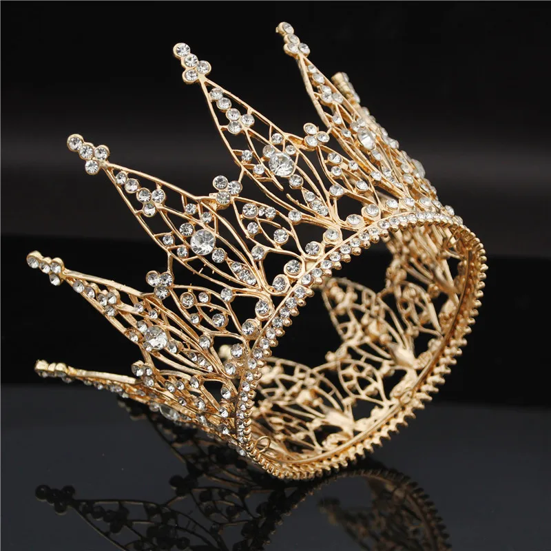 Модные королевские Королевские Свадебные короны свадебные тиары с кристаллами