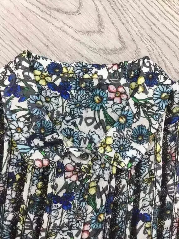 

2021 Summer Women's Dress Casual Simple Blue Print Dress