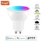 Tuya GU10 светодиодный светильник лампы Цвет Точечный светильник с регулируемой яркостью умный лампы приложение Smart Life 4 Вт RGB + CW голос Управление работать с Alexa Google Home