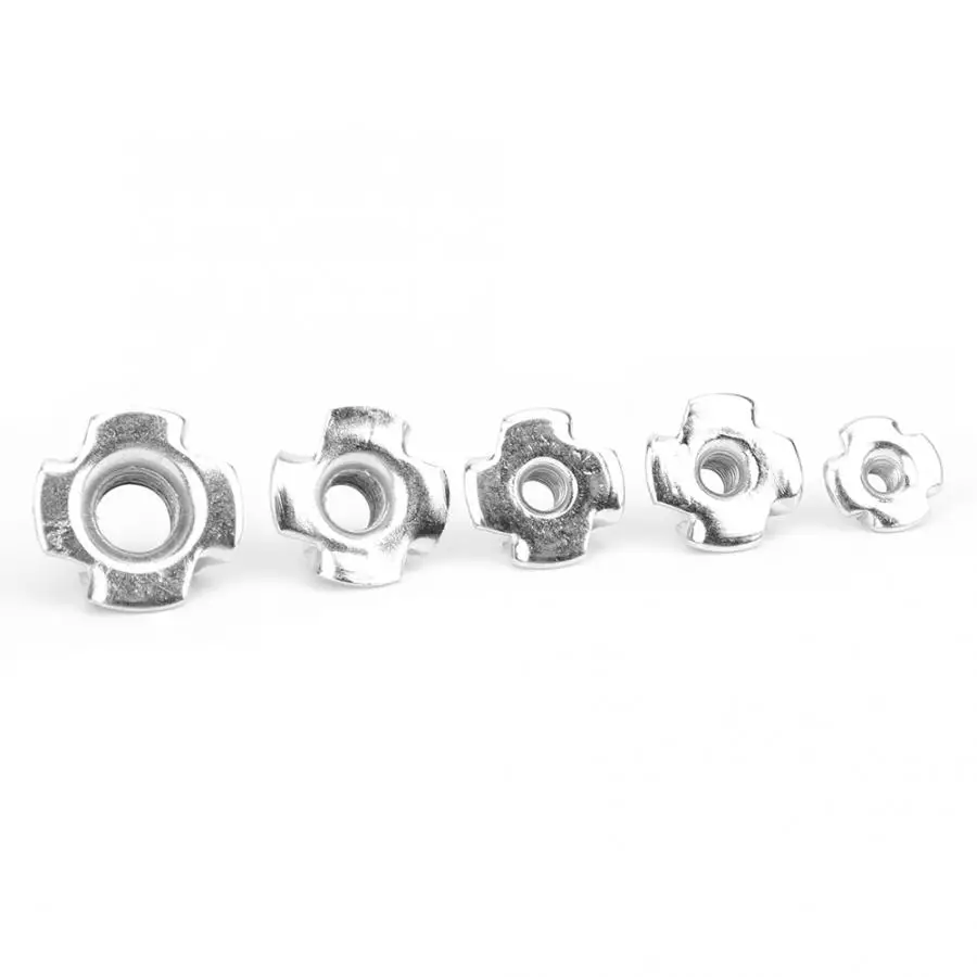 

140Pcs Tee Nut Set Silver Carbon Steel Galvanized Furniture Hardware Accessories Nut