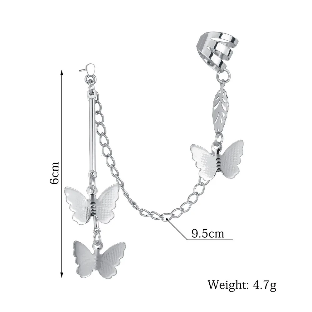 

Butterfly Fashion Gifts Crystal Elegant Charm Delicate Girls Party Daily Link-Chain-Earrings Punk Jewelry Cool 2021 New Arrivals