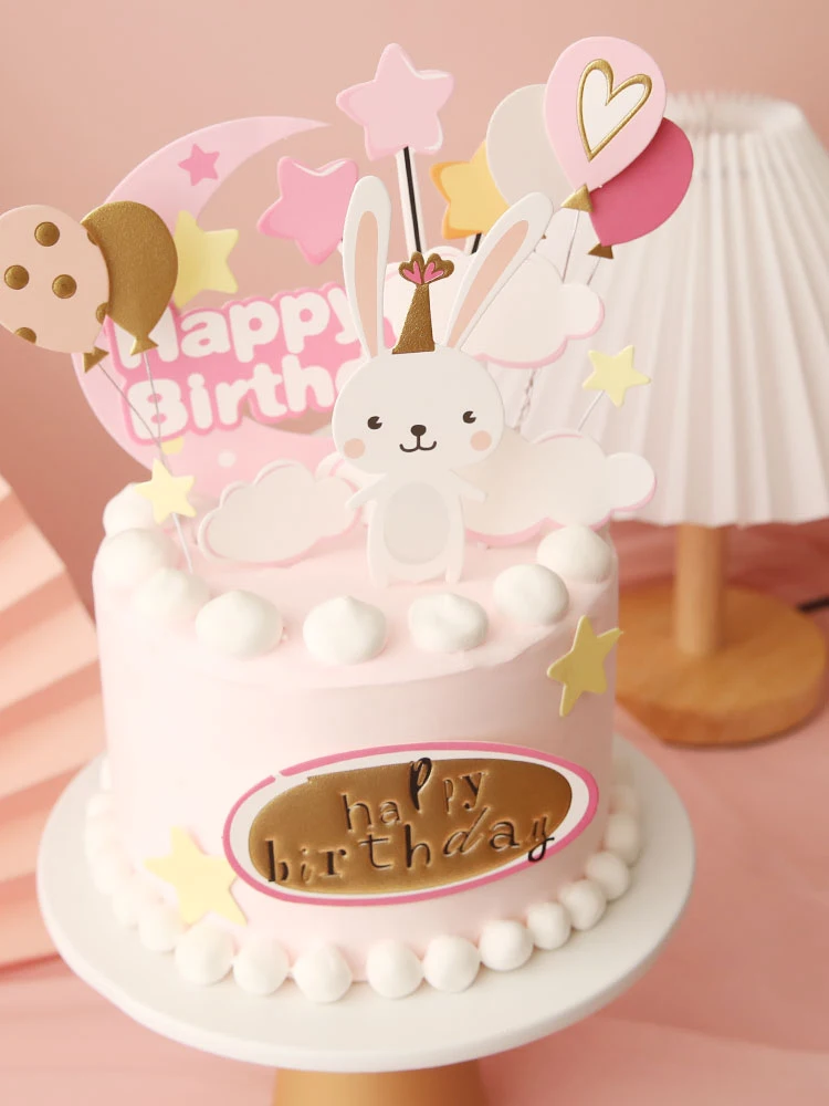 Воздушные шары розовый кролик украшения звезда любовь сердце торт топперы день