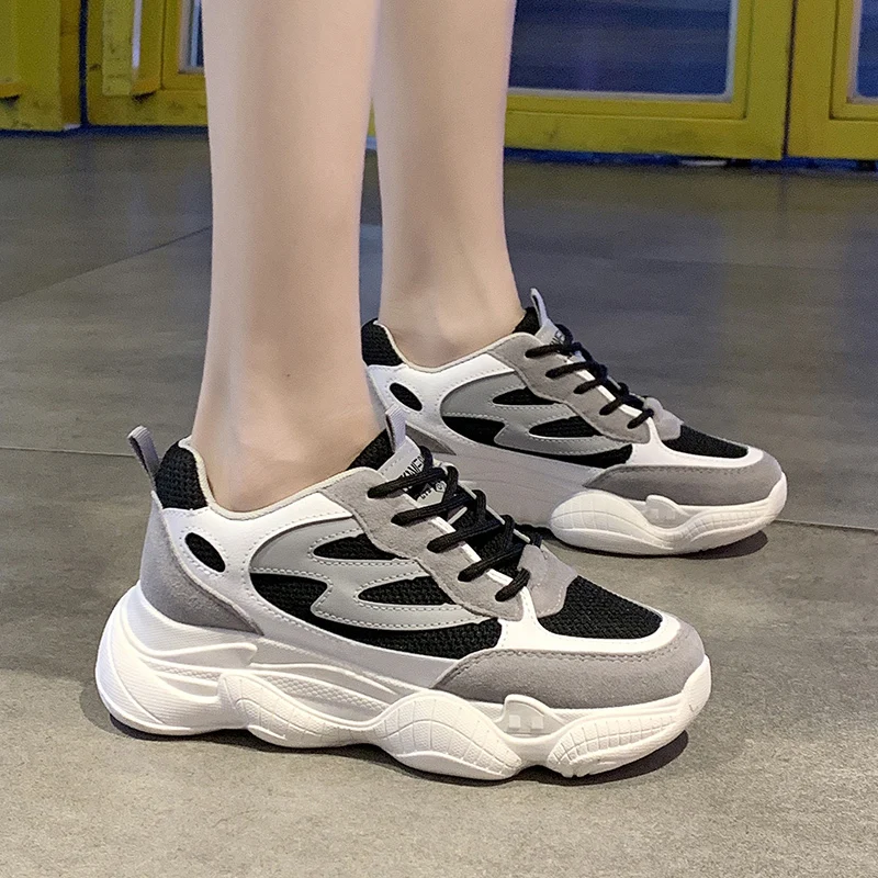 Новинка дизайнерские белые кроссовки на платформе в Корейском стиле