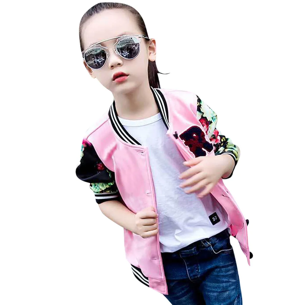 Свитер для девочек свитер с длинными рукавами и цветочным принтом однобортная