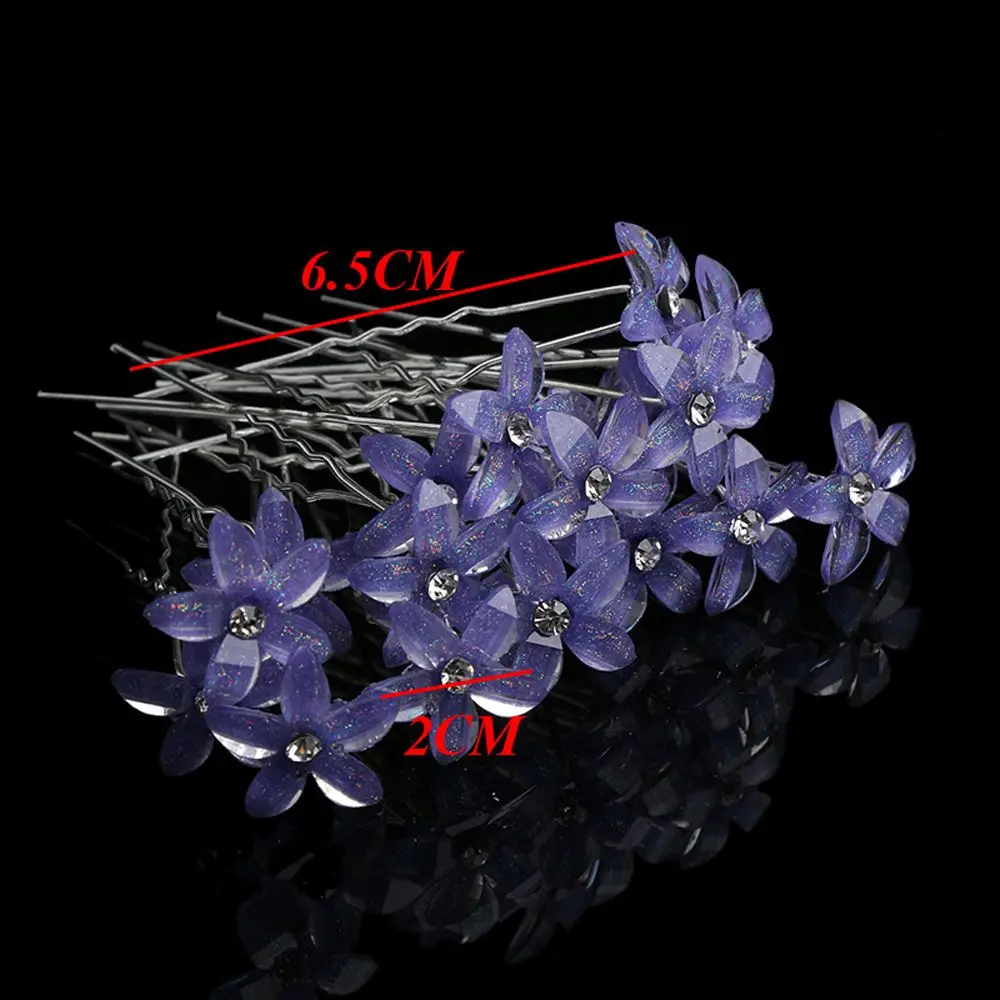

New 20 Pcs /set Crystal Rhinestone Flower Hair Pin Hair Clips Women Wedding Party Bridal Hair Ornaments Jewelry Barrettes