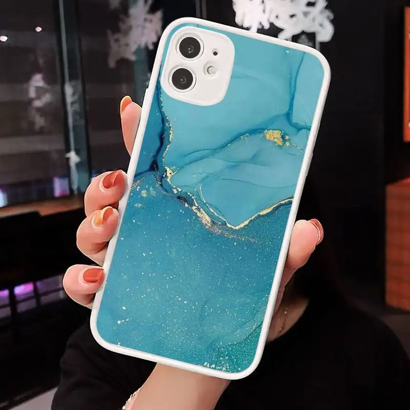 

Fashion Marble Texture Phone Case Matte Transparent for iPhone 7 8 11 12 s mini pro X XS XR MAX Plus cover funda