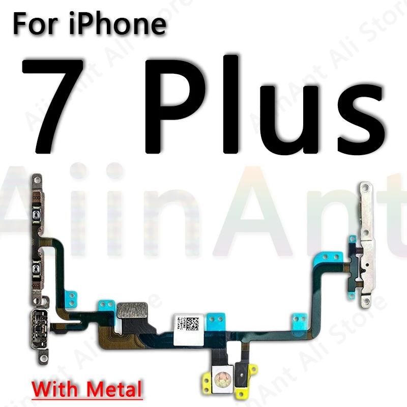Гибкий кабель для отключения звука и громкости для iPhone 5S, 5c, SE, 5, 6, 6s, 7, 8 Plus, запасные части из металла - Цвет: For iPhone 7 Plus