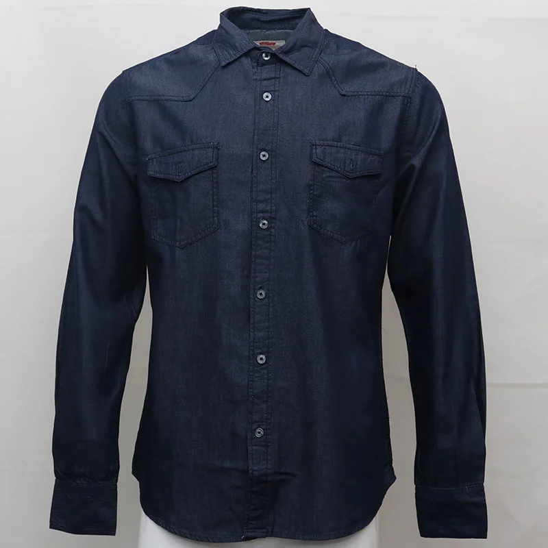 Мужская брендовая джинсовая рубашка camisa masculina, мужские рубашки с длинным рукавом, хлопковые мужские Сорочки мужские
