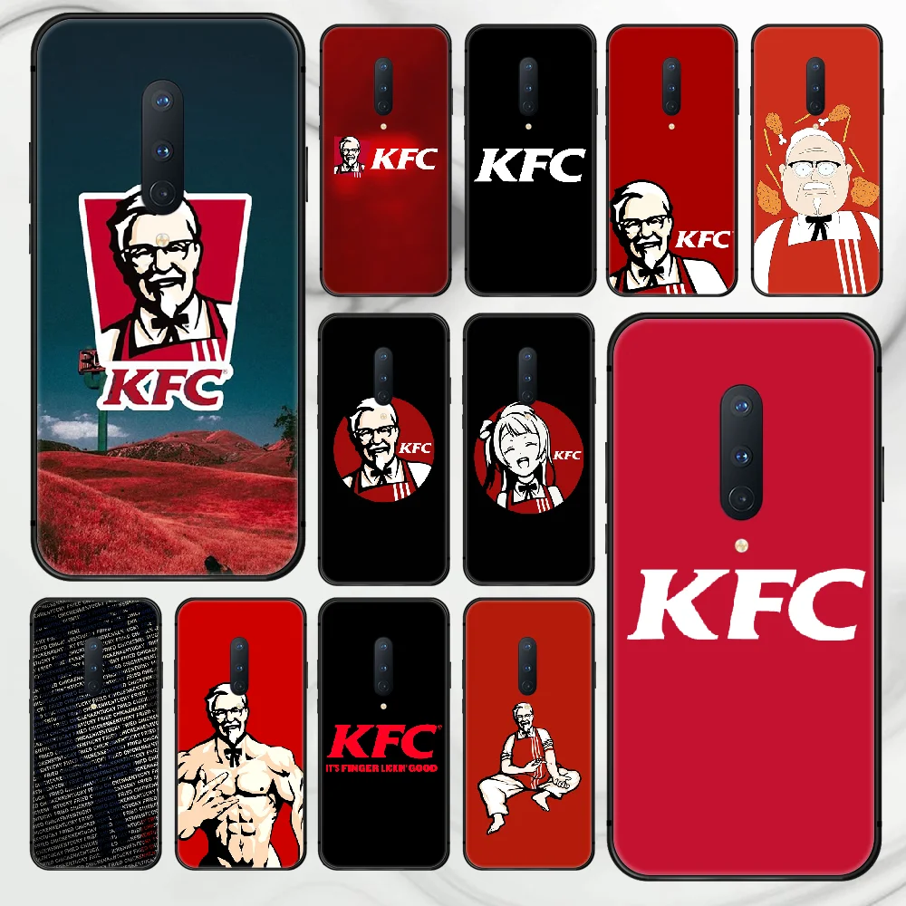 

kfc cartoon Phone Case Cover Hull For 1+ Oneplus 5T 6 6T 7 7T 8 8T Pro black Coque Painting Waterproof Luxury Cover Fashion Cell