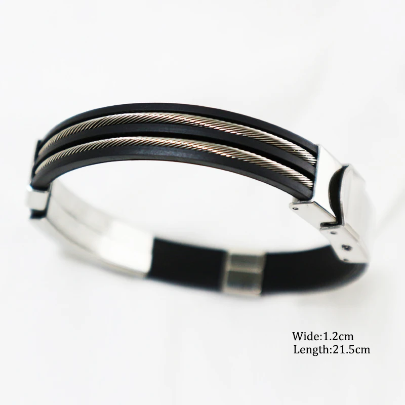 Трендовые спортивные силиконовые мужские браслеты-шармы серебристого цвета из