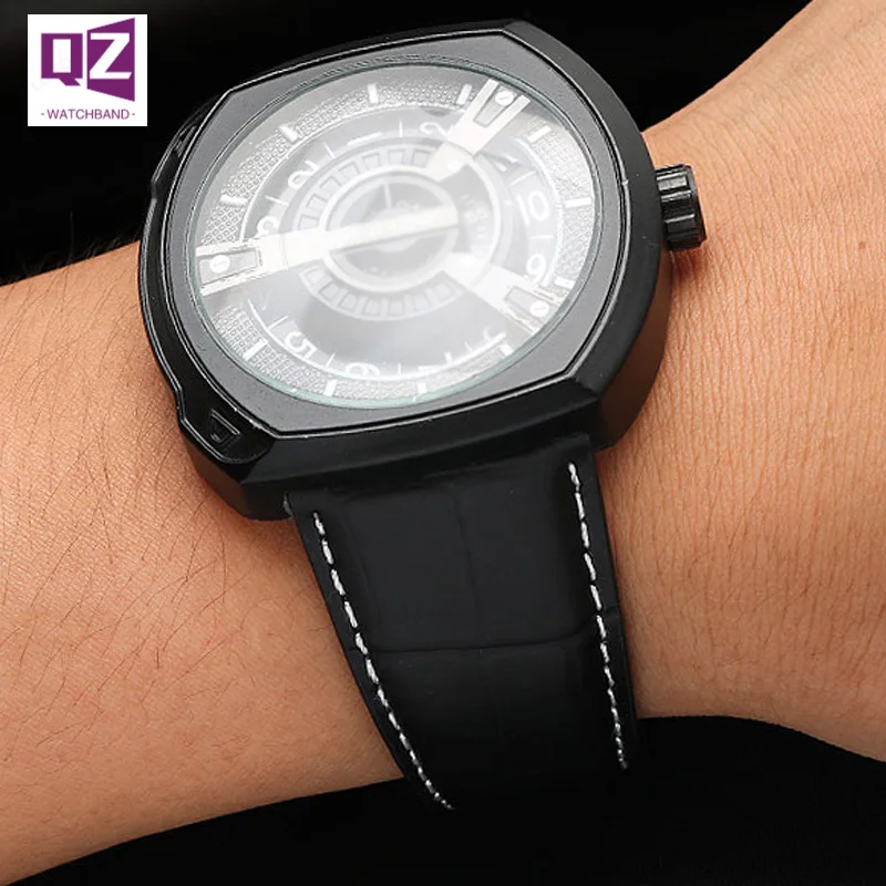 COW LEATHER Watch Strap 22mm 23mm 24mm 26mm 28mm watchband mens Genuine leather bracelet general watch band alligator grain