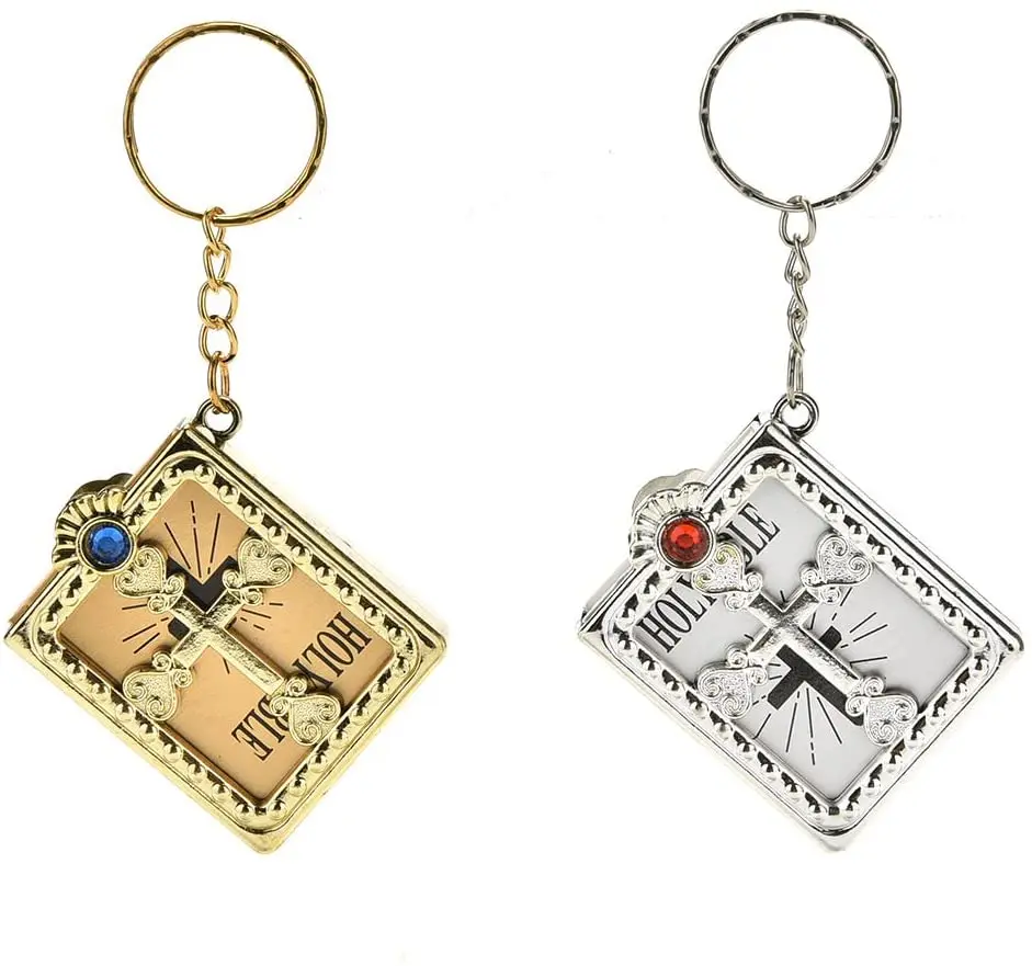 20pcs Spanish Real Mini Holy Bible Keychain Catholicism Christian Jesus Cross First Communion Religion Party gift | Дом и сад