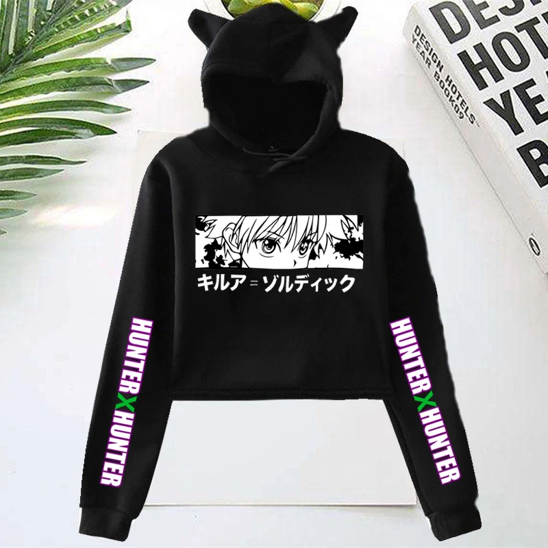 

Cropped Hoodie Printing Sweatshirt Women Hoodie Devil Eye Hooded Hoody