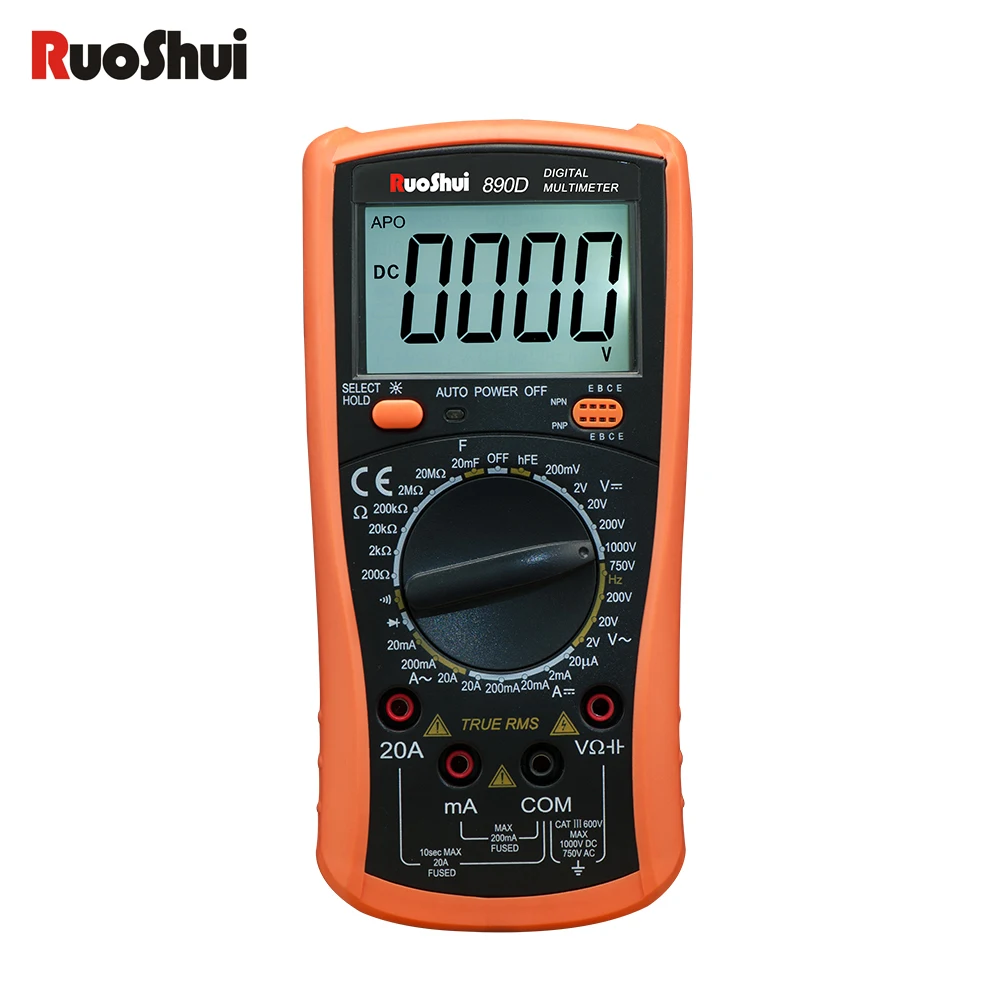 Цифровой мультиметр RuoShui 890D 1999 Вольтметр постоянного и переменного тока