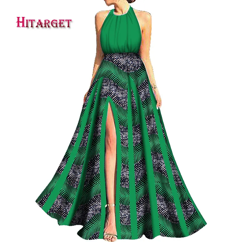new Danshiki Africa Dress for Women Bazin Riche Sexy Wedding Party sleeveless long Dress Traditional African Clothing WY5679