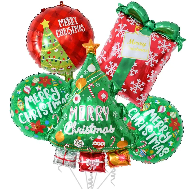 

5pcs/set Christmas Santa Claus Xmas Tree Foil Balloon Kit Navidad New Year Party Home Decoration Globos Kids Christmas Gift Toys