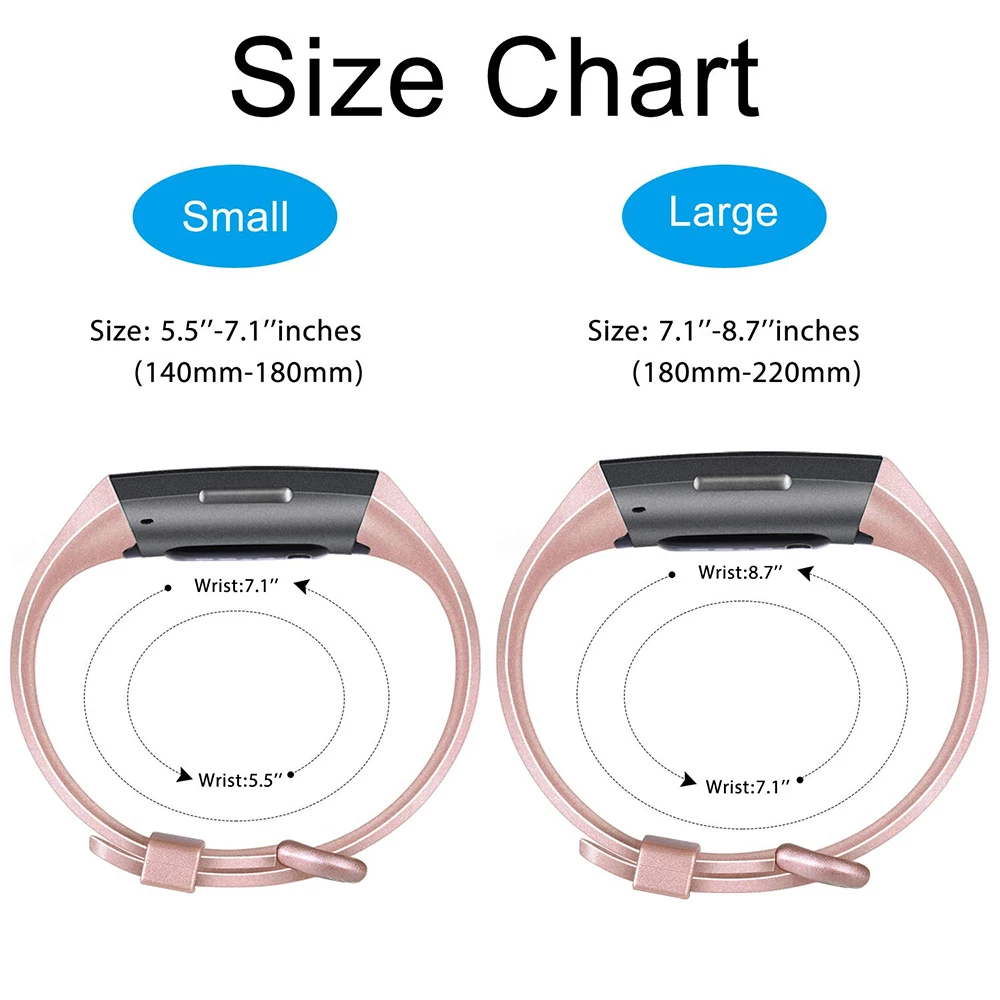 Мягкий силиконовый сменный ремешок для Fitbit Charge 3 розовый с металлической пряжкой