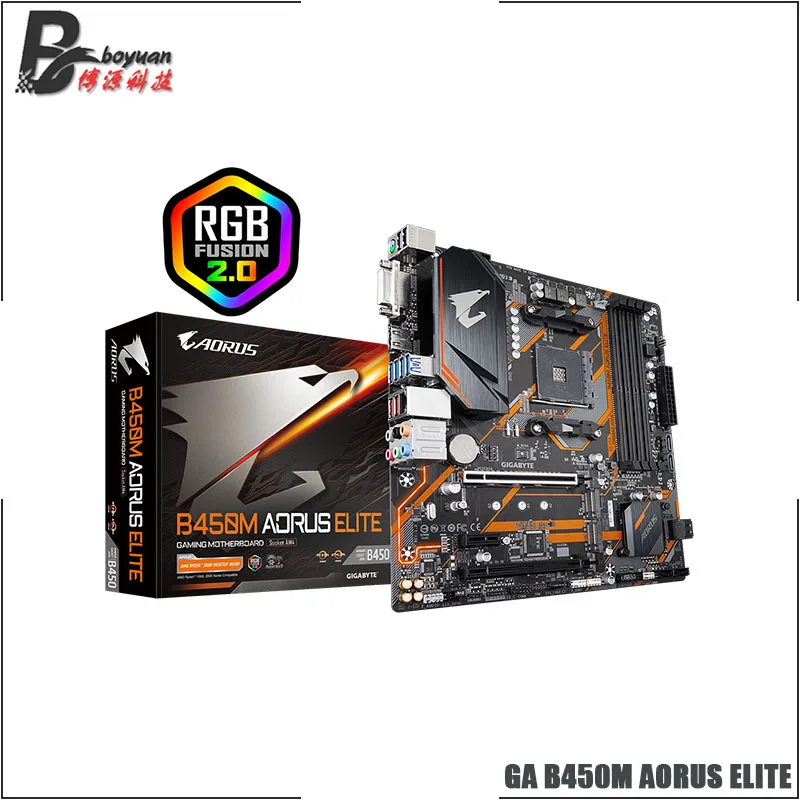 Gigabyte GA B450M AORUS ELITE AMD B450 /4 DDR4 DIMM /M.2 /USB3.1 /Micro ATX /New / Max 64G двухканальная AM4 материнская