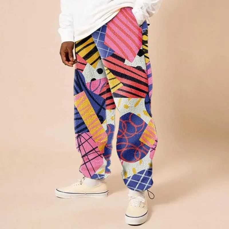 

Winter Fleece Mens Harem Pants Thicken Warm Sweatpants Mens Harajuku Pants Comfort Slacks Women Men Streetwear Trousers