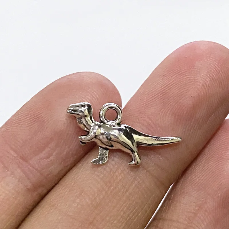 

30pcs/lot Ancient Times Dinosaur Tyrannosaurus Charms Pendants Making DIY Handmade Jewelry Necklace Tibetan Silver Accessories