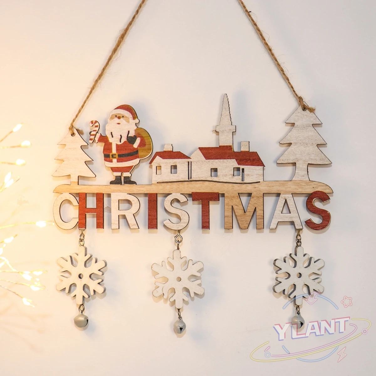 

Christmas Santa Claus Door Wooden Hanging Pendant Merry Christmas Decoration for Home 2021 Xmas Navidad Noel Gifts New Year 2022