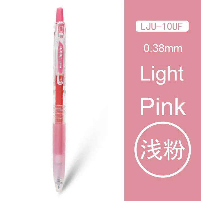 Light Pink 1 штука, Япония, одна ручка Pilot Juice, 0,38 мм, гелевая ручка, 24 цвета, для школы, офиса, канцелярские принадлежности, LJU-10UF - Цвет: Light Pink