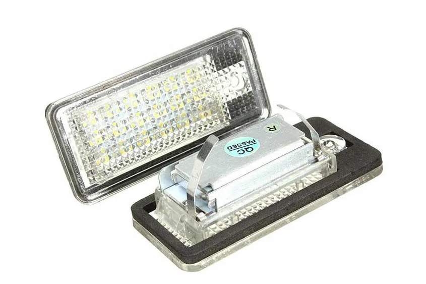 Luces LED para matrícula de coche, Kit de bombilla de lámpara de matrícula de 12V para Audi A3 S3 A4 S4 B6 B7 A6 C6 S6 4,9, 2 uds.