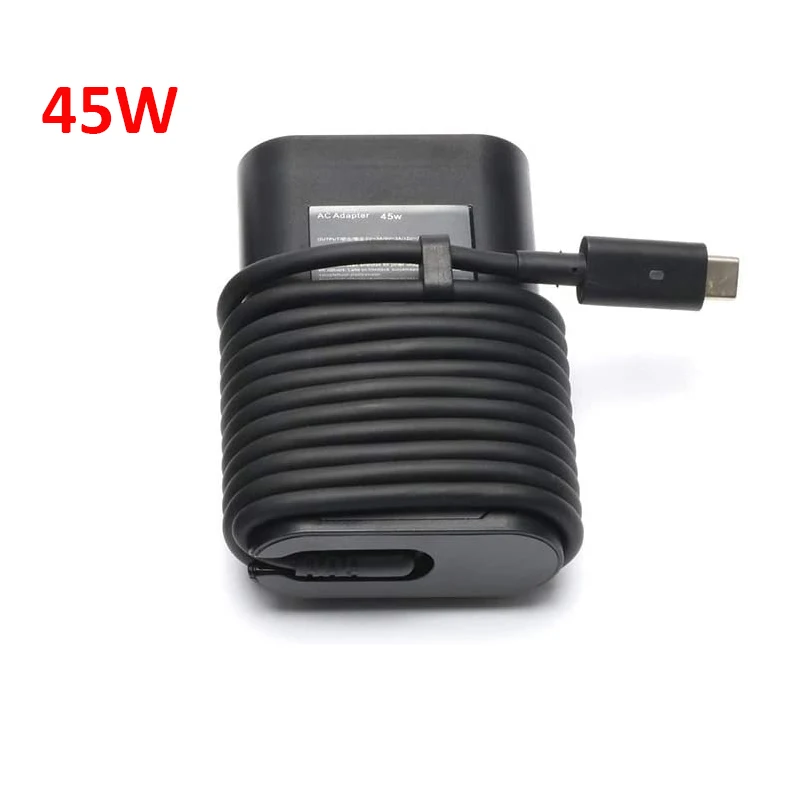 

Зарядное устройство для ноутбука, 45 Вт, USB C, адаптер питания, подходит для Dell XPS 13 9365 9370 9380 Latitude 7275 7370, зарядное устройство типа C