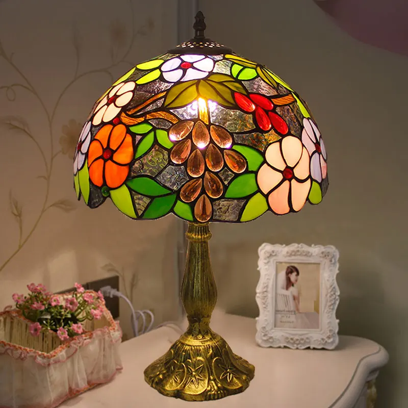 Витражные стеклянные настольные лампы Tiffany для гостиной спальни прикроватная